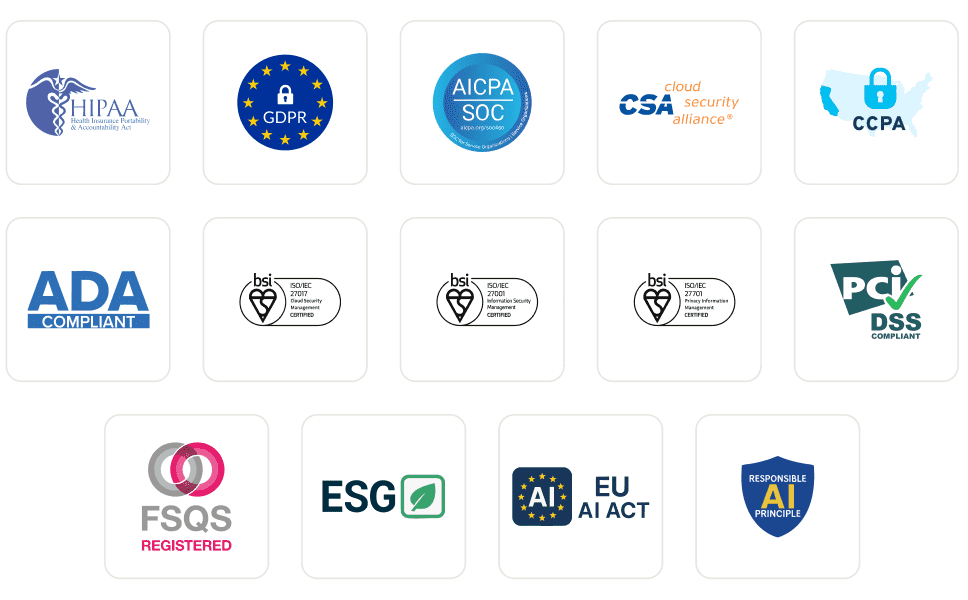 Security compliance certification badges
