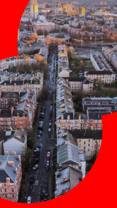 An overhead image of Glasgow